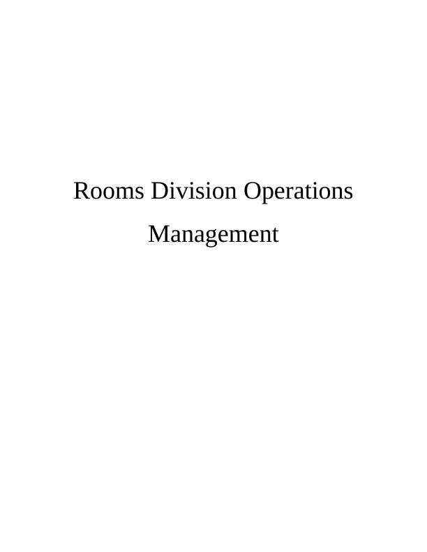 Rooms Division Operations Management - Hilton Hotel_1