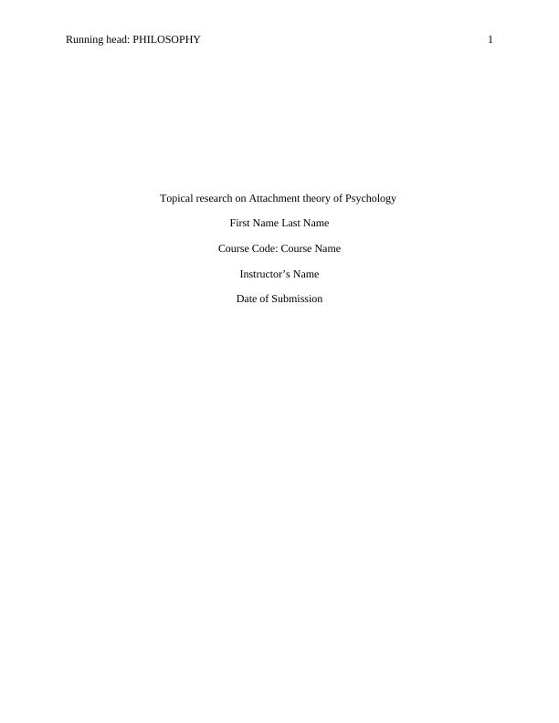 Topical research on Attachment theory of Psychology_1