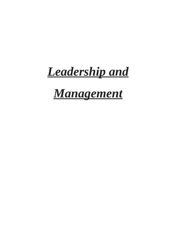 Leadership and Management - Assignment (solved)_1