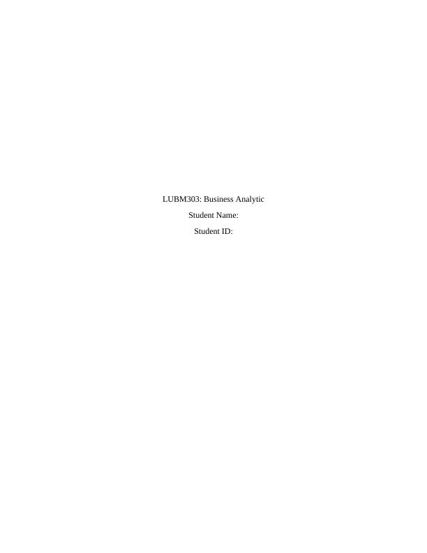 LUBM303 : Business Analytic_1