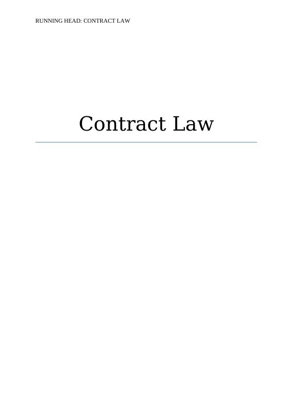 Contract Law And Damages Analysis_1