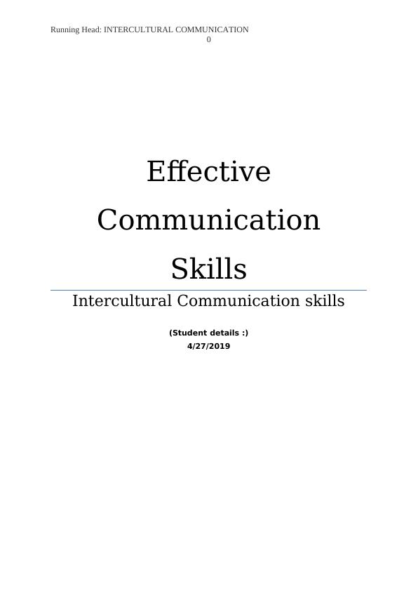 Intercultural Communication: Effective Communication Skills_1