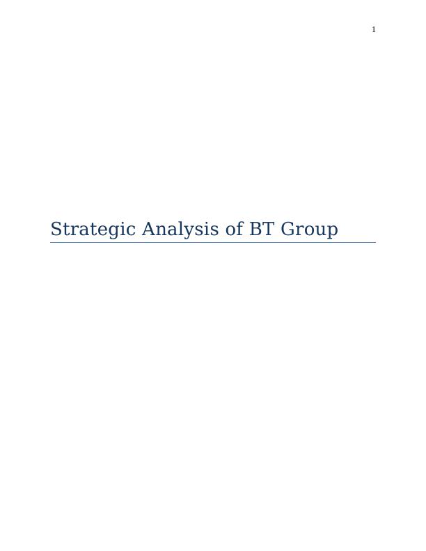 Strategic Analysis of BT Group_1