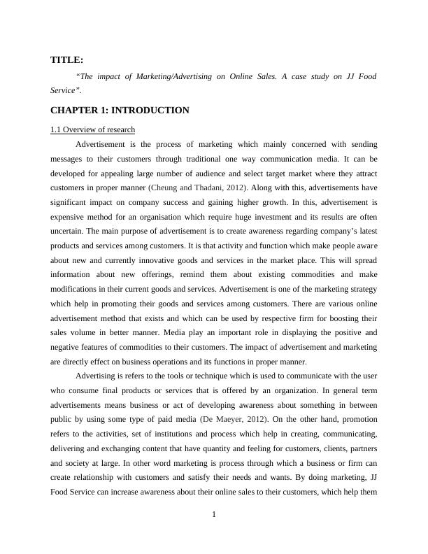 Research Project ABSTRACT: Advertising and Marketing Effect on Business Operations of JJ Food Service_5