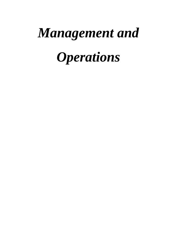 [PDF] Management and Operations Assignment - Marks and Spencer_1