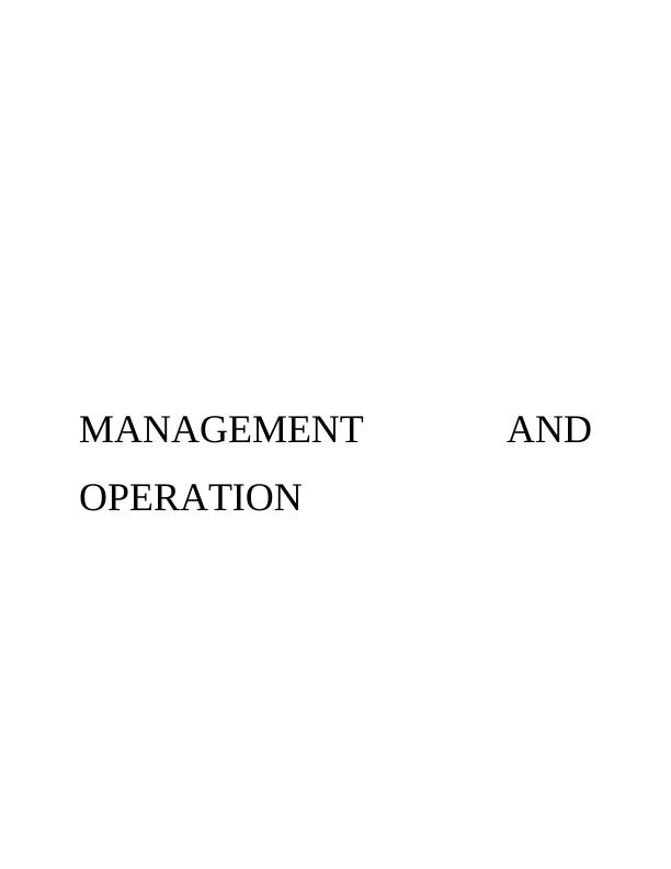 Management and Operation Assignment : Marks and Spencer_1