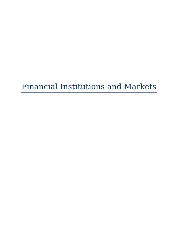 financial institutions and markets nptel assignment answers