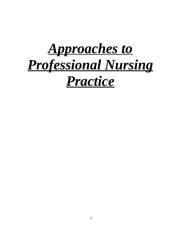 assignment on nursing profession