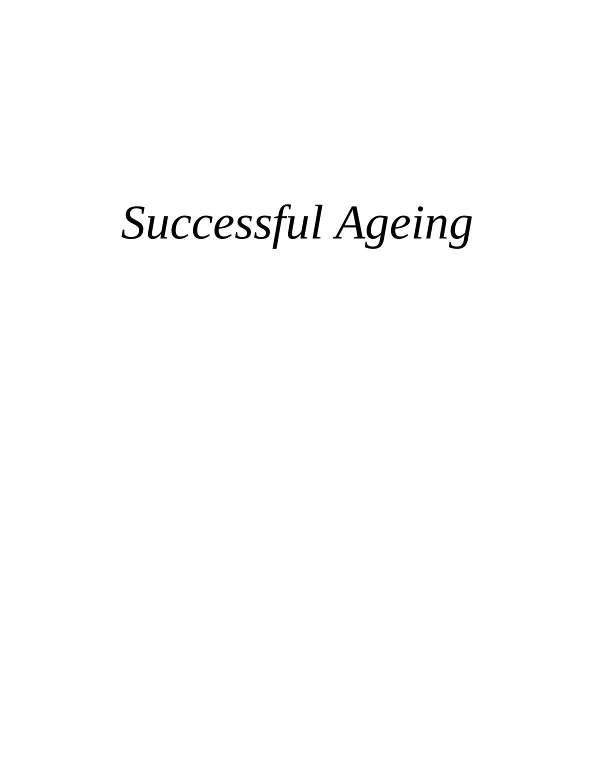 Successful Ageing