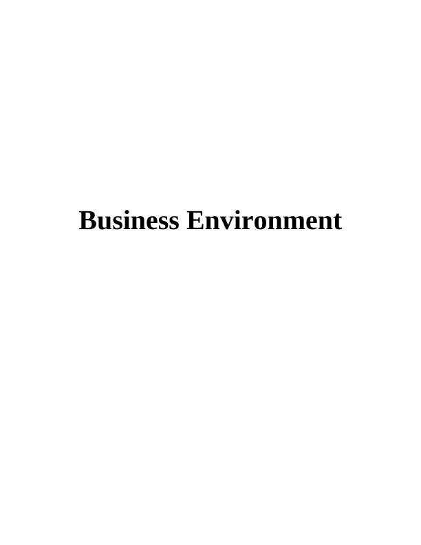 Business Environment Analysis of Tesco_1