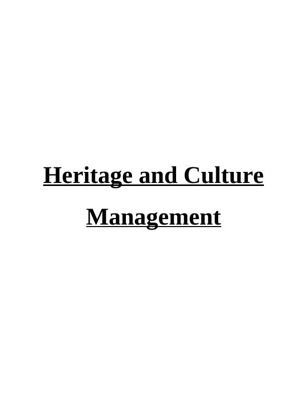Heritage and Culture Management Report_1