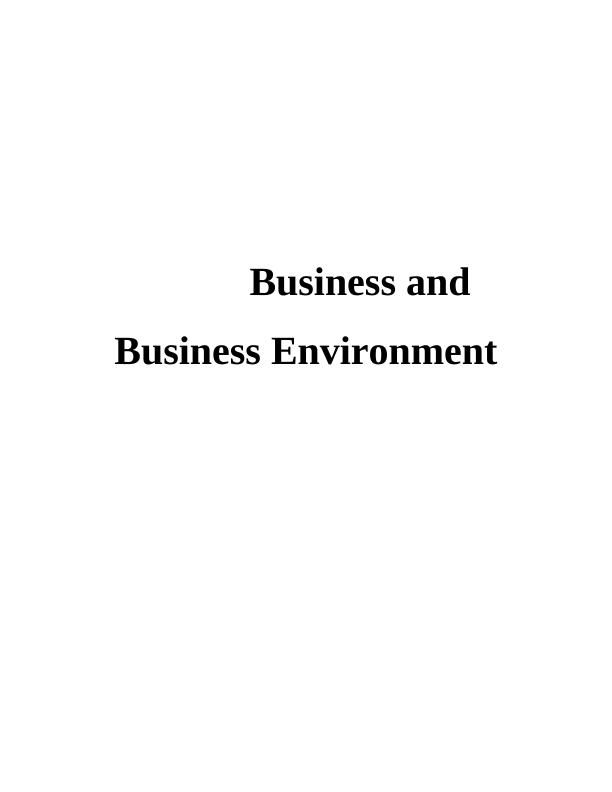 Business and Business Environment Marks and Spencer_1