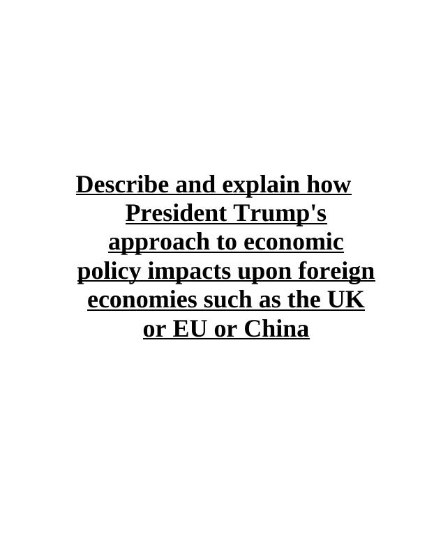 Impact of President Trump's Economic Policy on Foreign Economies_1