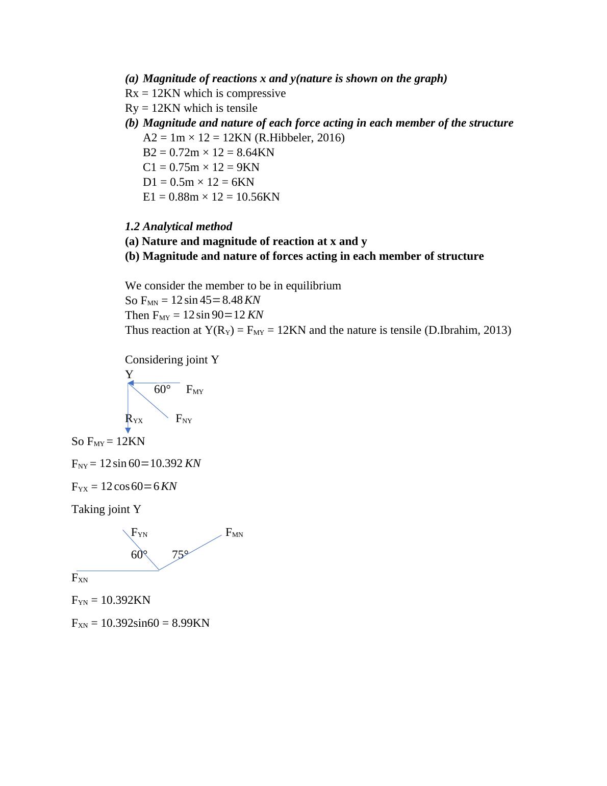 Structural Analysis Assignment Solutions And Calculations