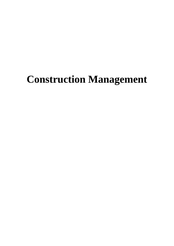 Building and Construction Management Assignment_1