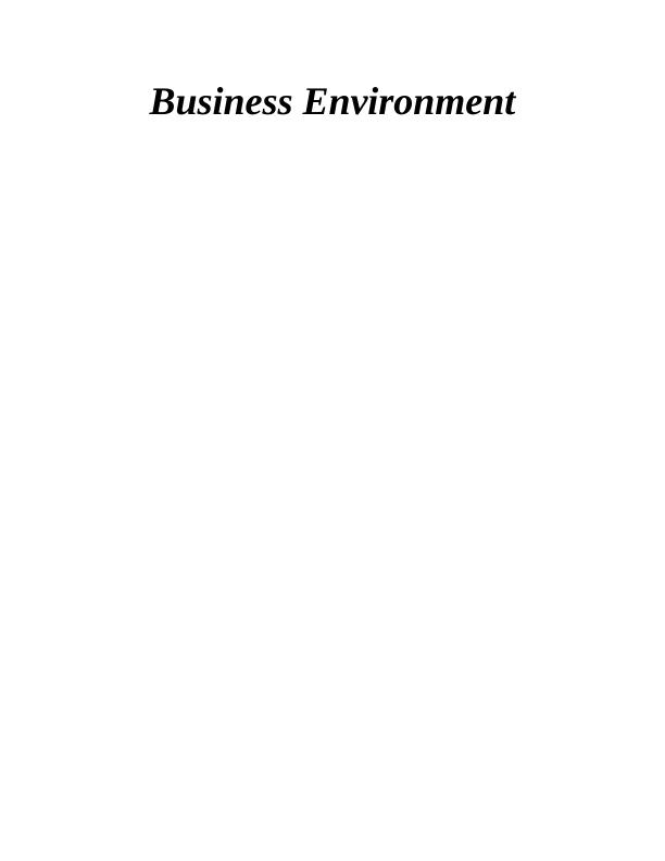 Business Environment Assignment : COCA COLA_1
