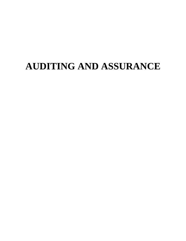 Auditing and Assurance: Identifying Inherent and Control Risks_1
