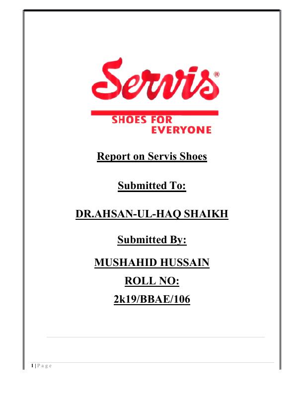 Report on Business Strategies used by Servis Shoes_1
