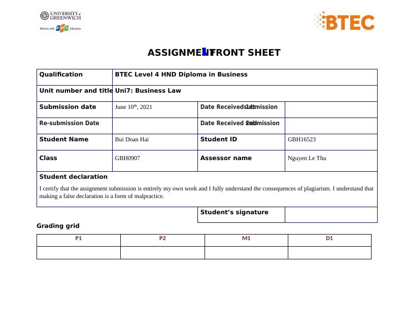 Unit 7 Business Law: Assignment_1