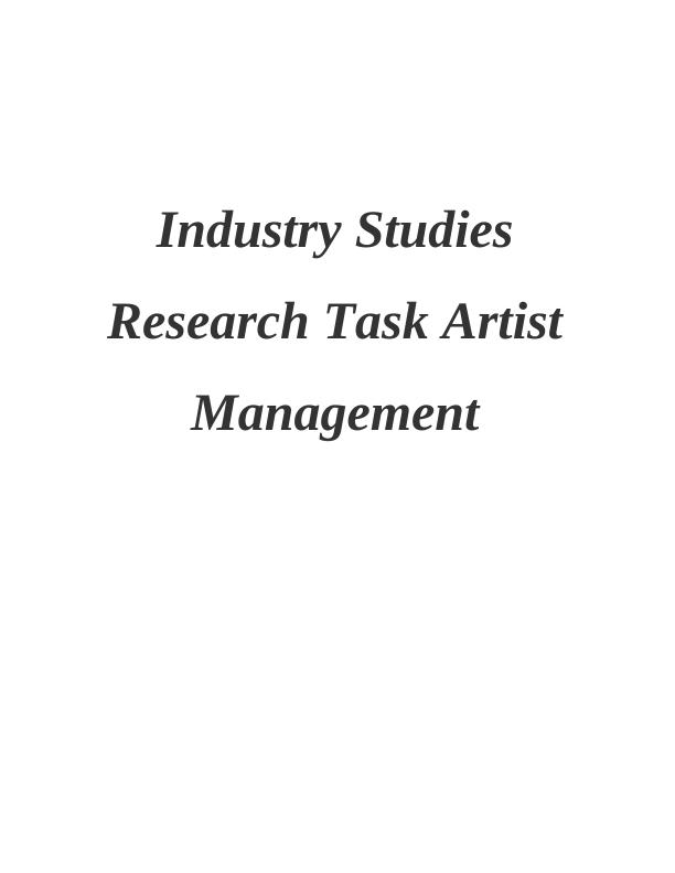 Structure of Musical Industry : Assignment_1