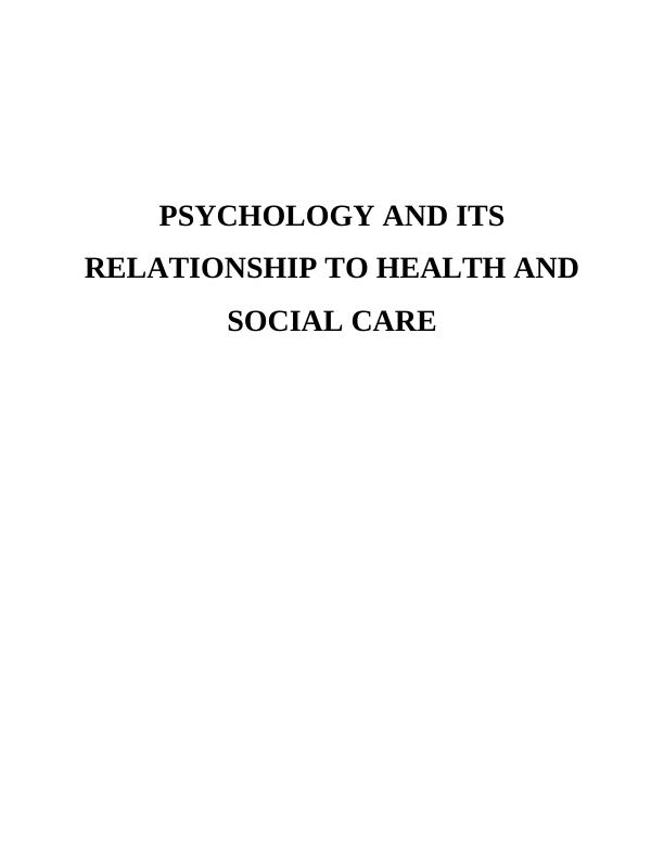 Health Psychology - Assignment_1