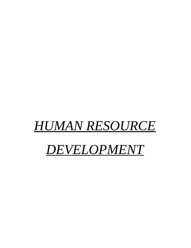 Human Resource Development in Sun Court Ltd : Assignment_1