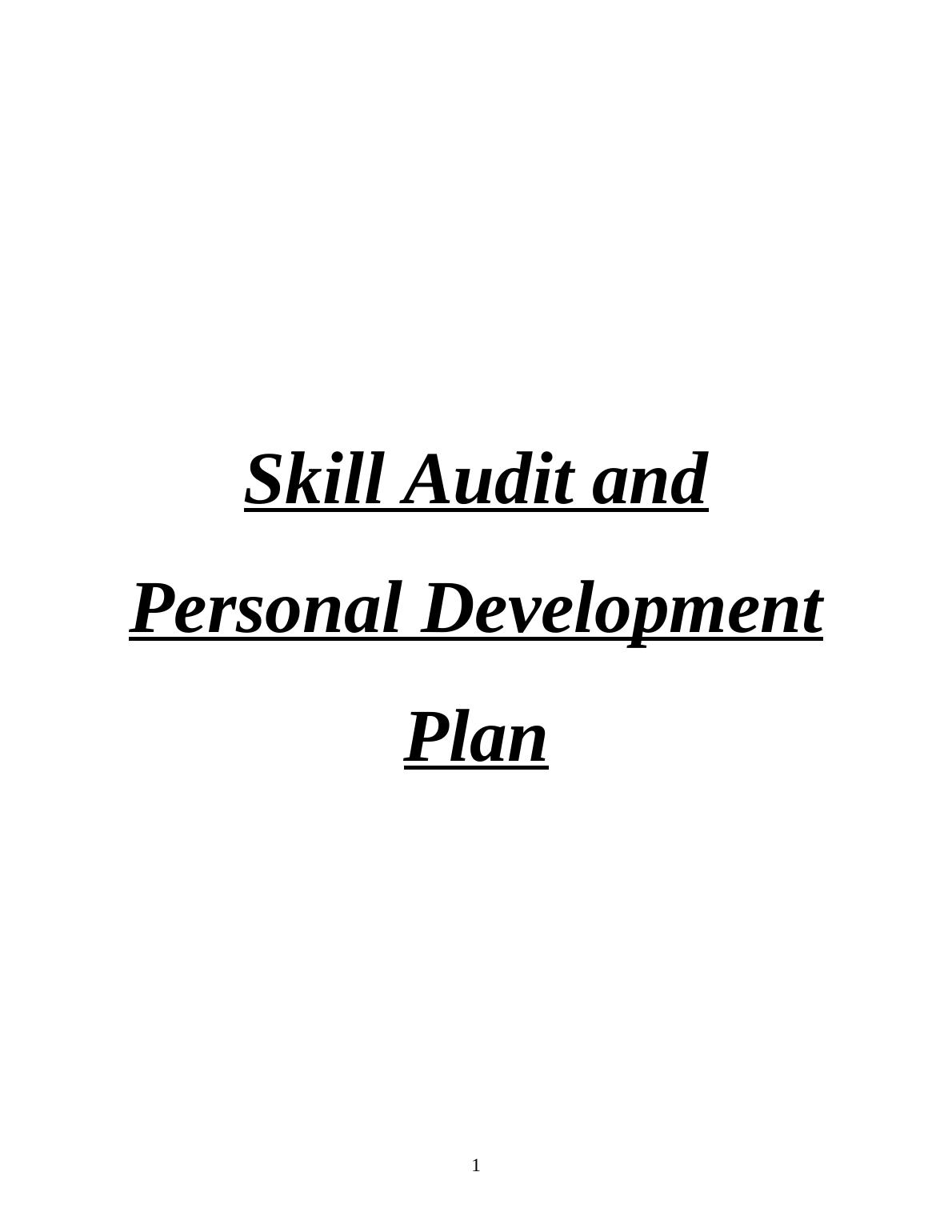 Skill Audit and Personal Development Plan_1