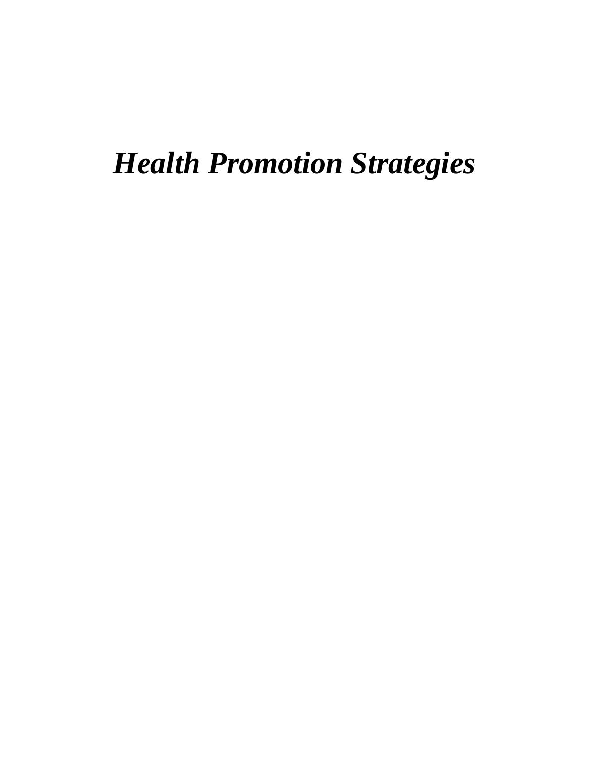 assignment 1 health promotion