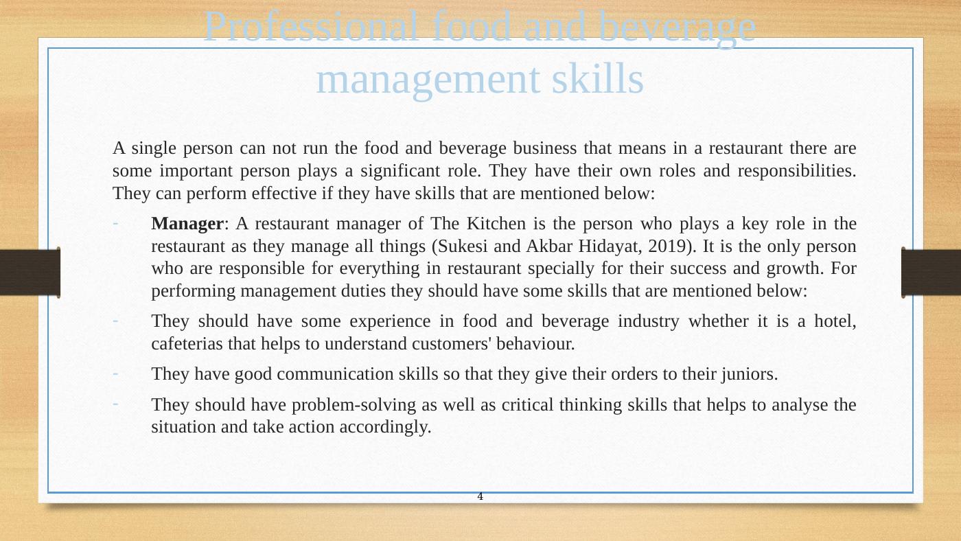 Food & Beverage Operations Management