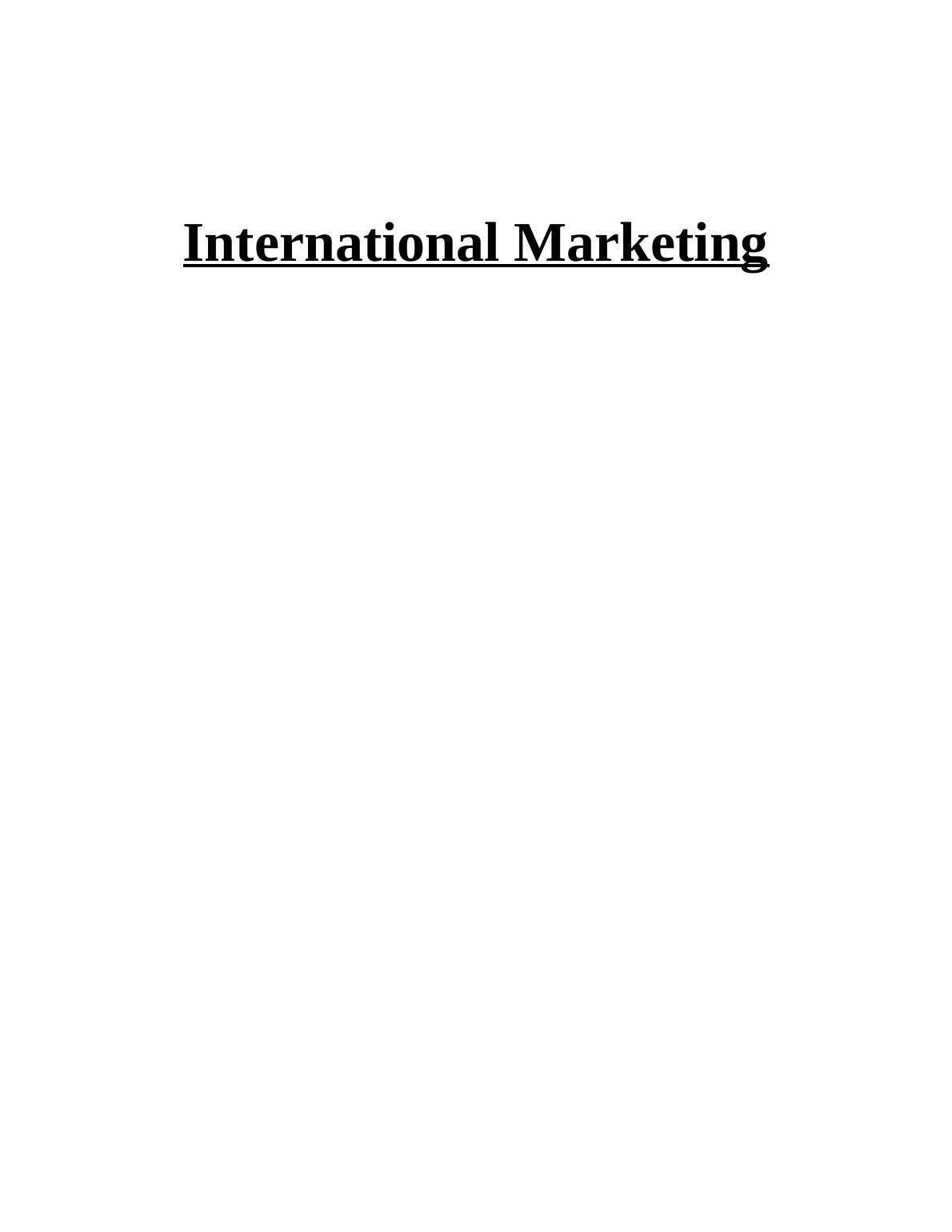 international marketing assignment 2