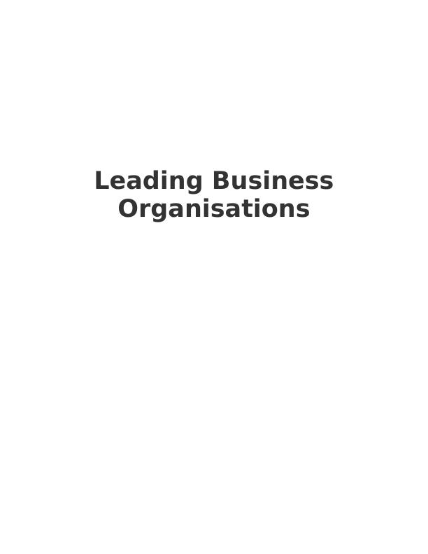 Importance of Leadership and Evaluation in Business Organizations_1