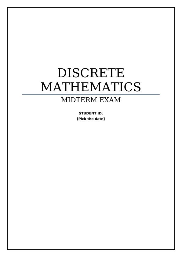 Discrete Mathematics | Assignment_1