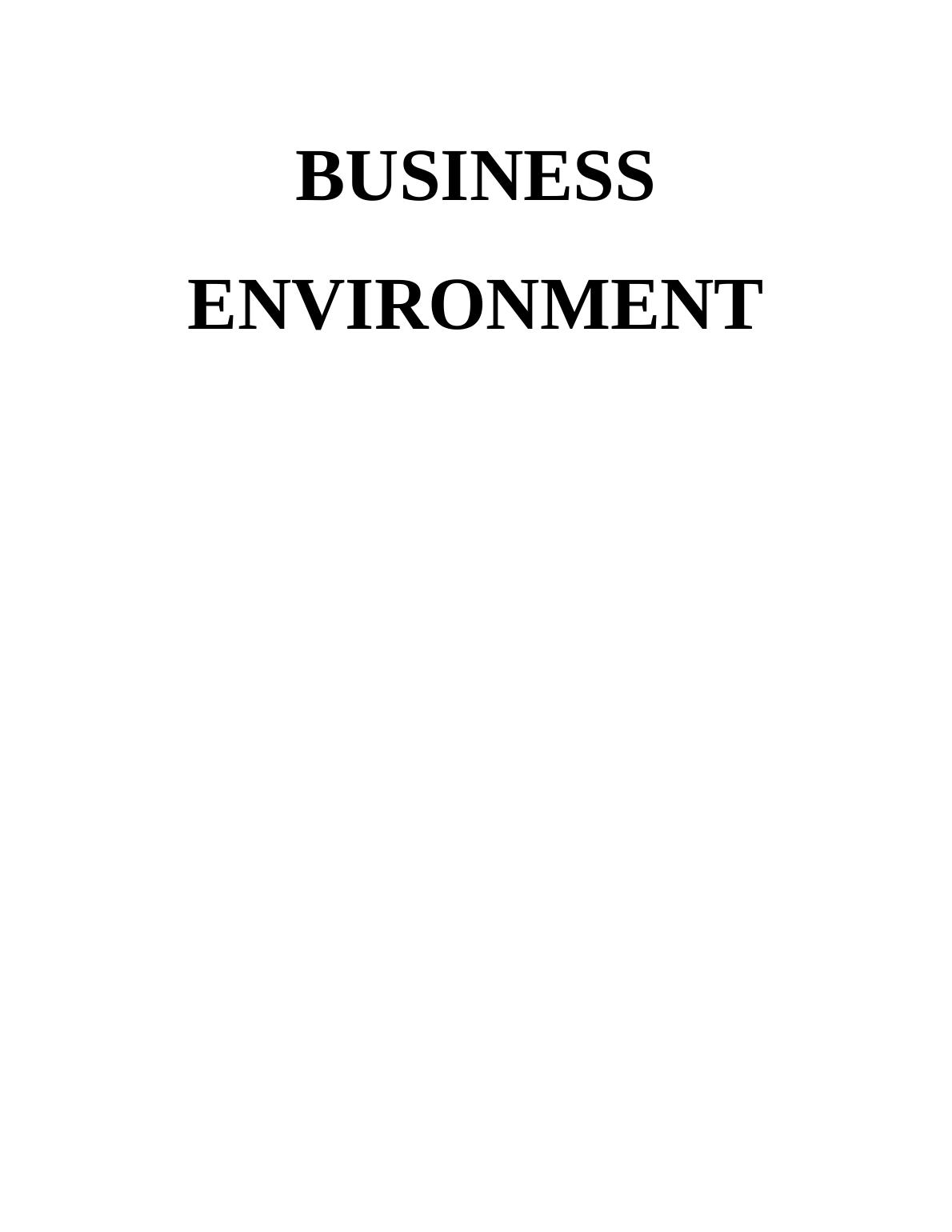 Business Environment Assignment (BE)- Thomas Cook Plc_1