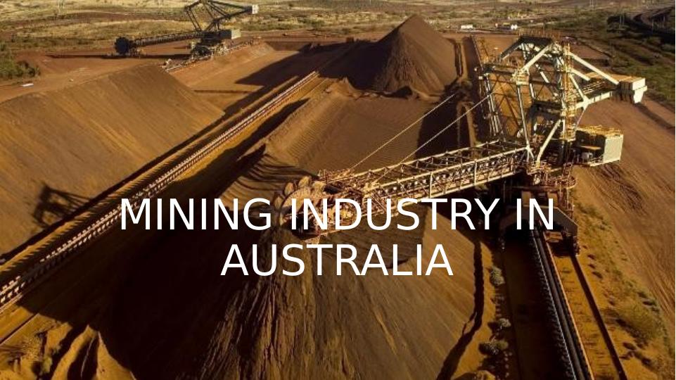 Mining Industry in Australia  Assignment 2022_1