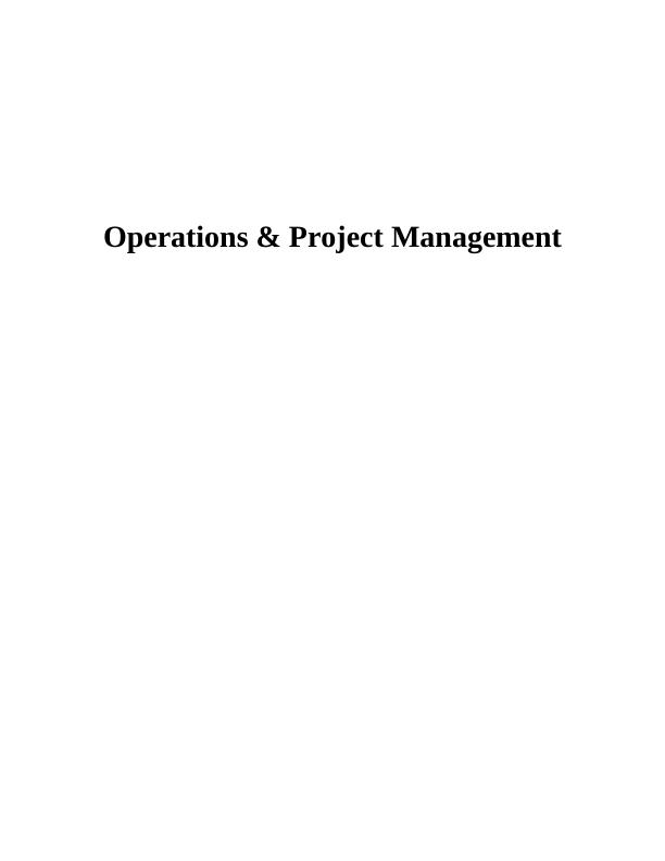Operations & Project Management Assignment - Tesco_1