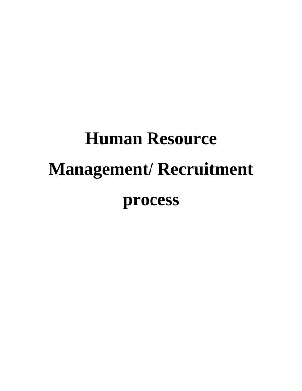 Human Resource Management/ Recruitment process_1