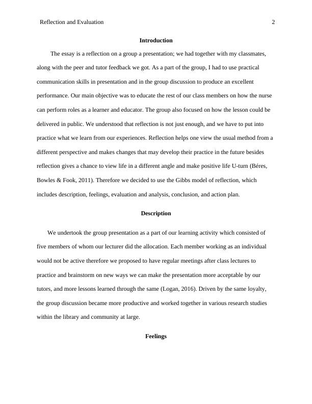 Reflection and Evaluation   Essay   2023_2