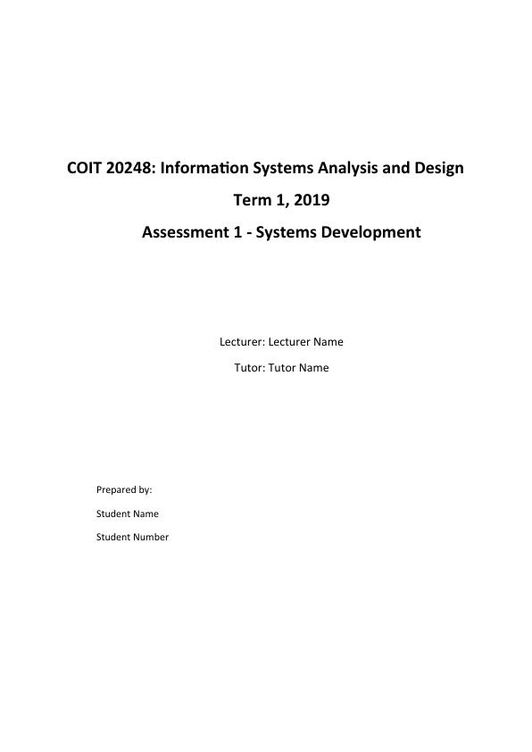 Information Systems Analysis and Design_1