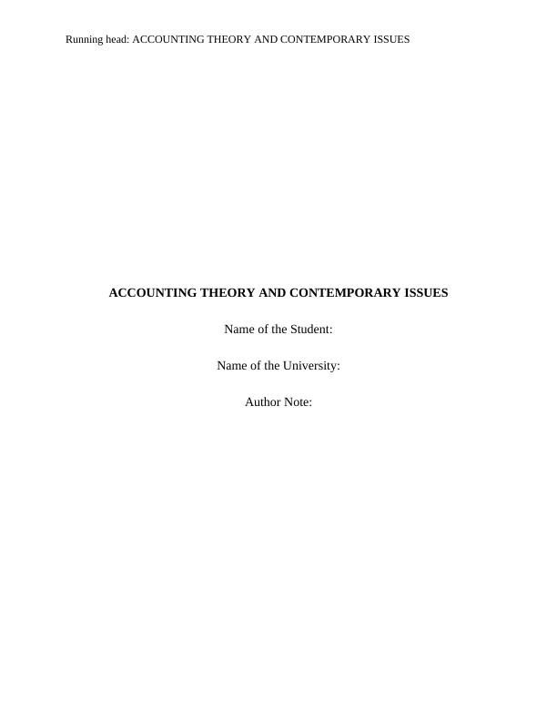 Accounting Theory and Contemporary Issues Question and Answer 2022_1