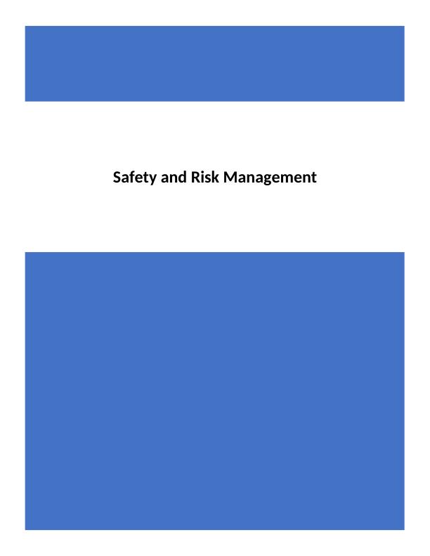The Safety and Risk Management Assignment_1