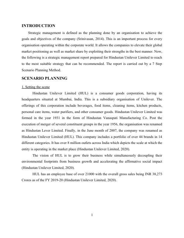 Strategic Management Report on Hindustan Unilever Limited_3