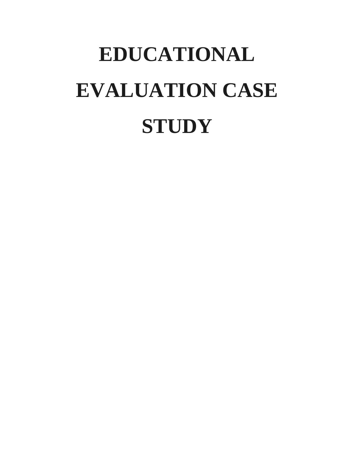 Evaluation Case Study of Western Michigan University