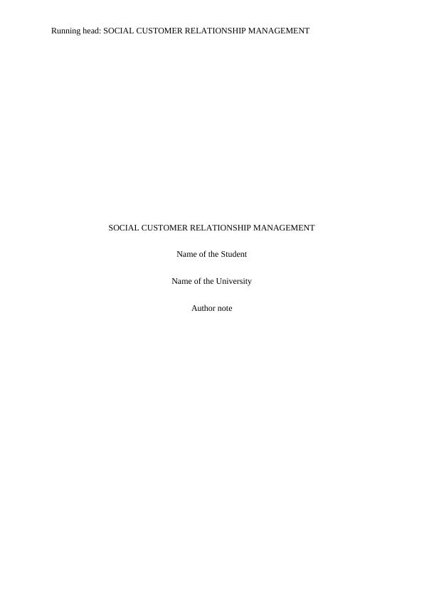 Social Customer Relationship Management Assignment_1