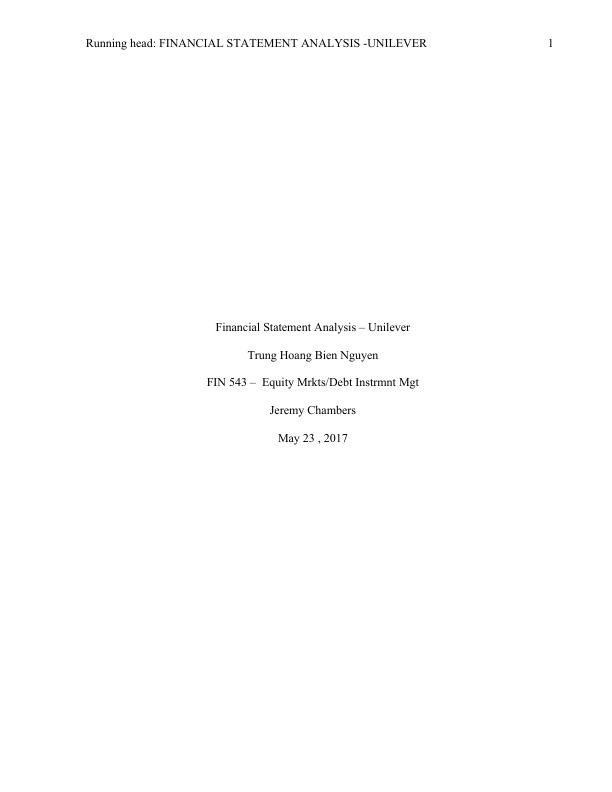 Financial Statement Analysis – Unilever_1