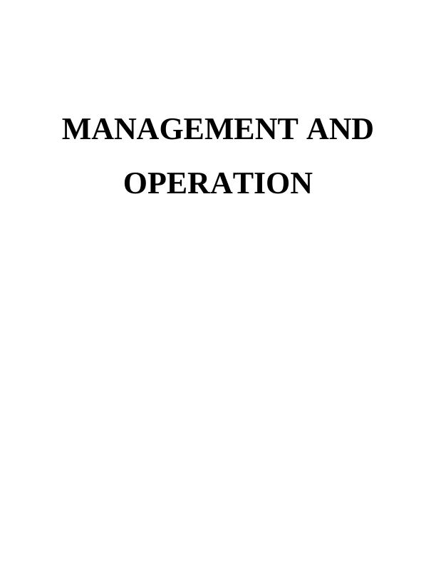 Importance of Operational Management - Report_1