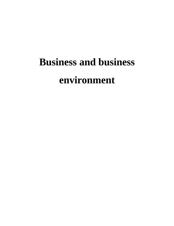 Business and Business Environment Assignment - Hennes and Mauritz_1