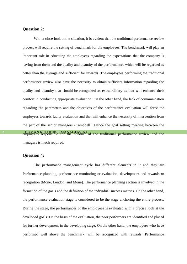 Human Resource Management Question and Answer