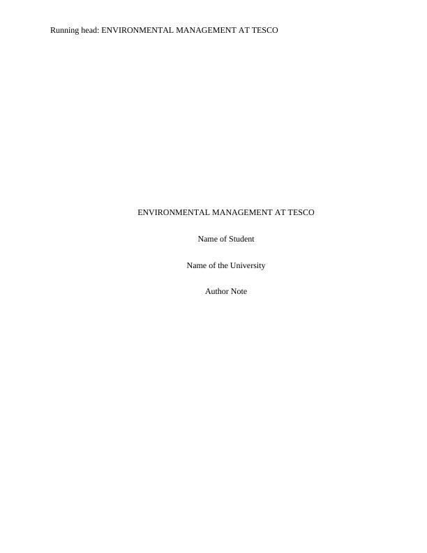 ISO 14001: 2015 - Environmental Management at Tesco_1