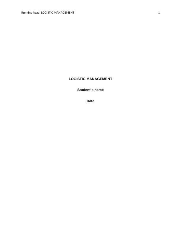 Assignment Logistics Management_1
