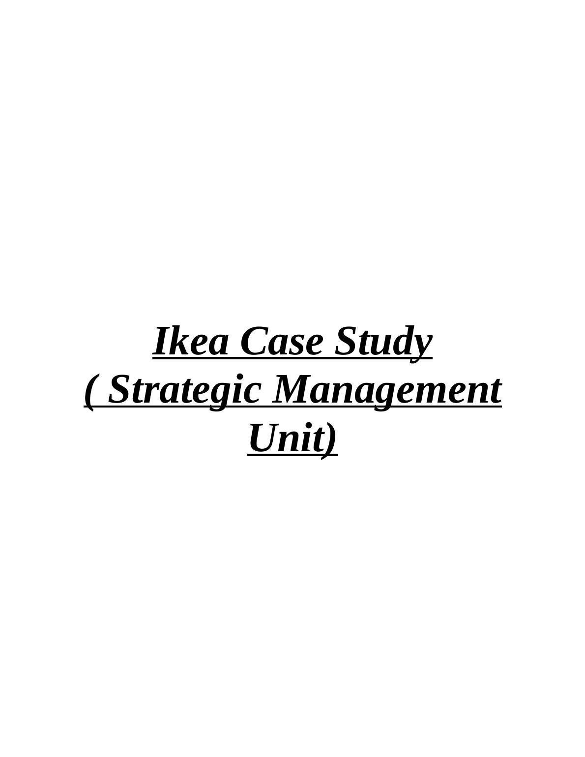 case study ikea strategic management